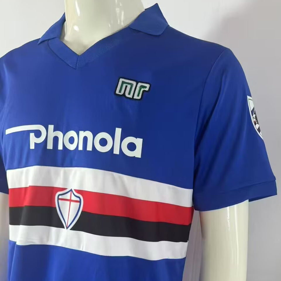jersey 1984/1988 sampdoria local manga corta versión fan retro