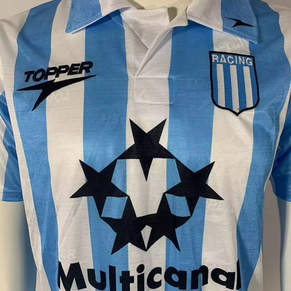 jersey 1997/98 racing local manga corta versión fan retro