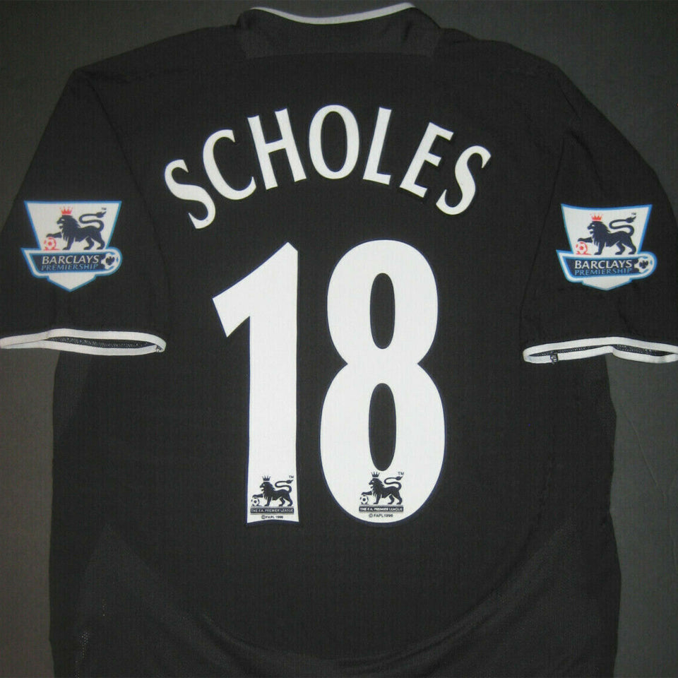 jersey 2003/2004 manchester united visitante manga larga versión fan retro