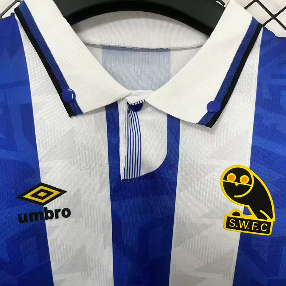 jersey 1991 sheffield wednesday local manga corta versión fan retro