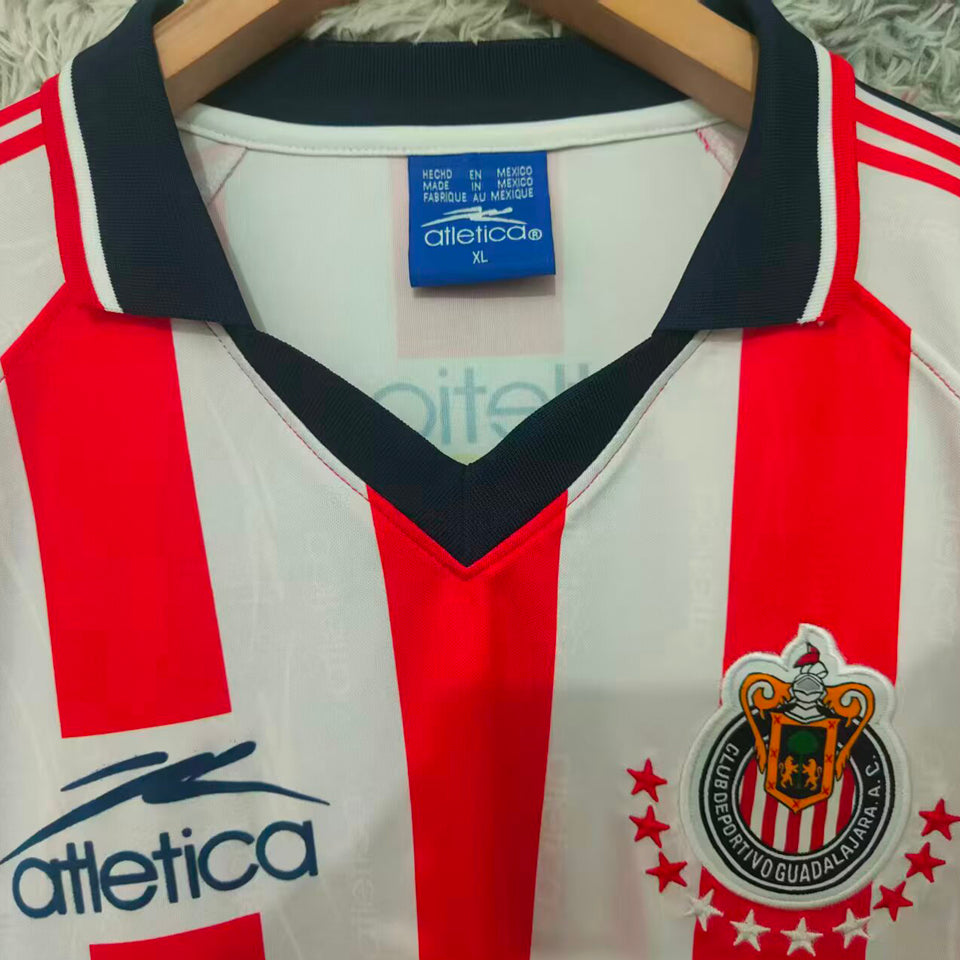 jersey 1998/1999 chivas local manga larga versión fan retro