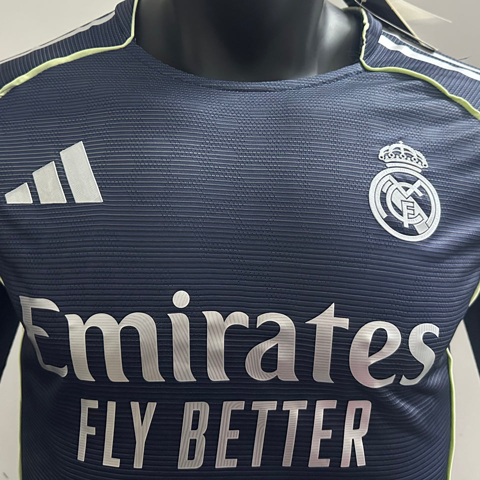 jersey 2025/26 real madrid visitante manga larga versión jugador
