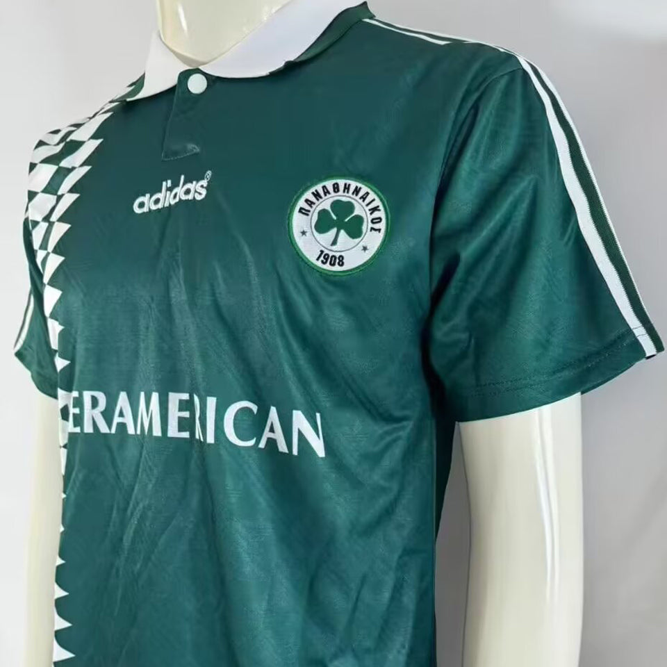 jersey 1995/96 panathinaikos local manga corta versión fan retro