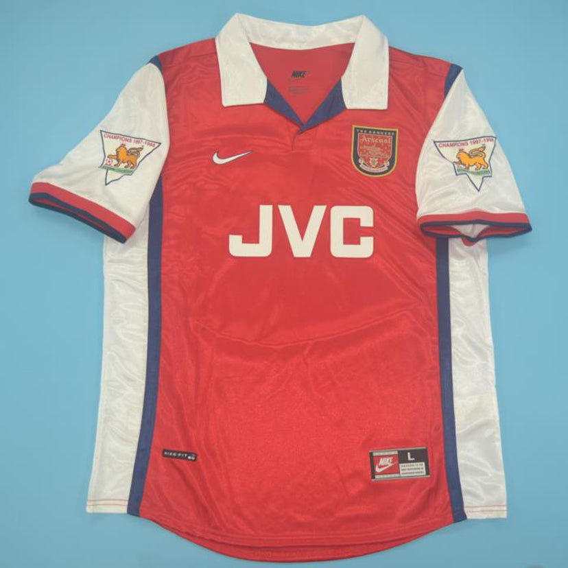 jersey 1998/99 arsenal local manga corta versión fan retro