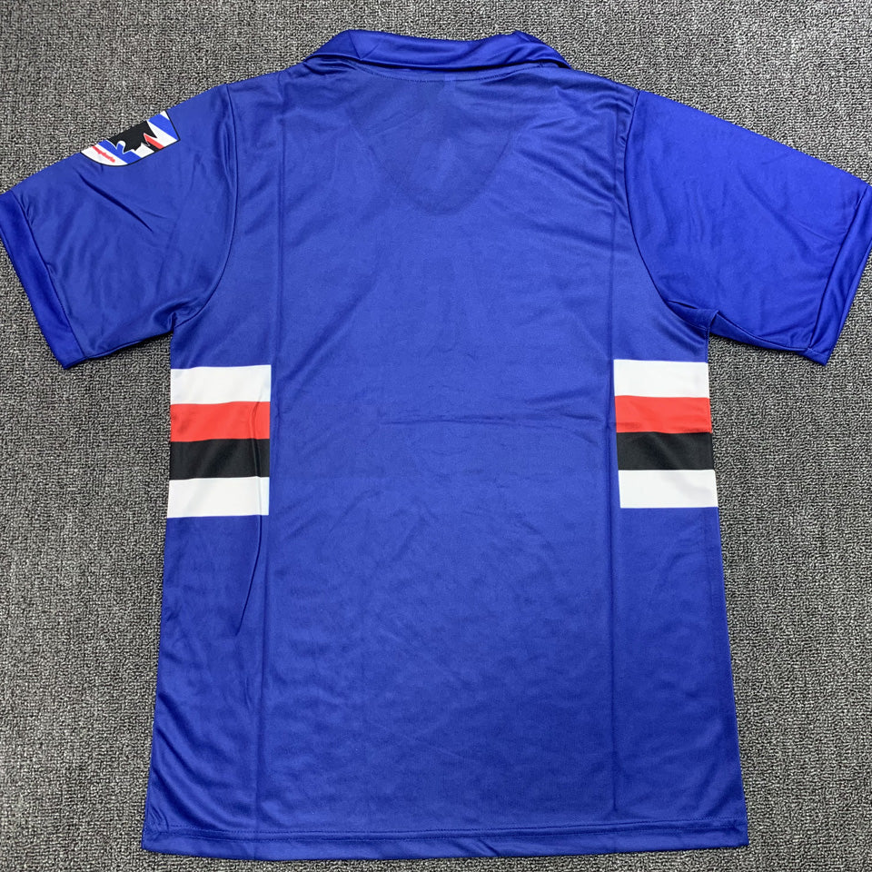 jersey 1990/91 sampdoria local manga corta versión fan retro