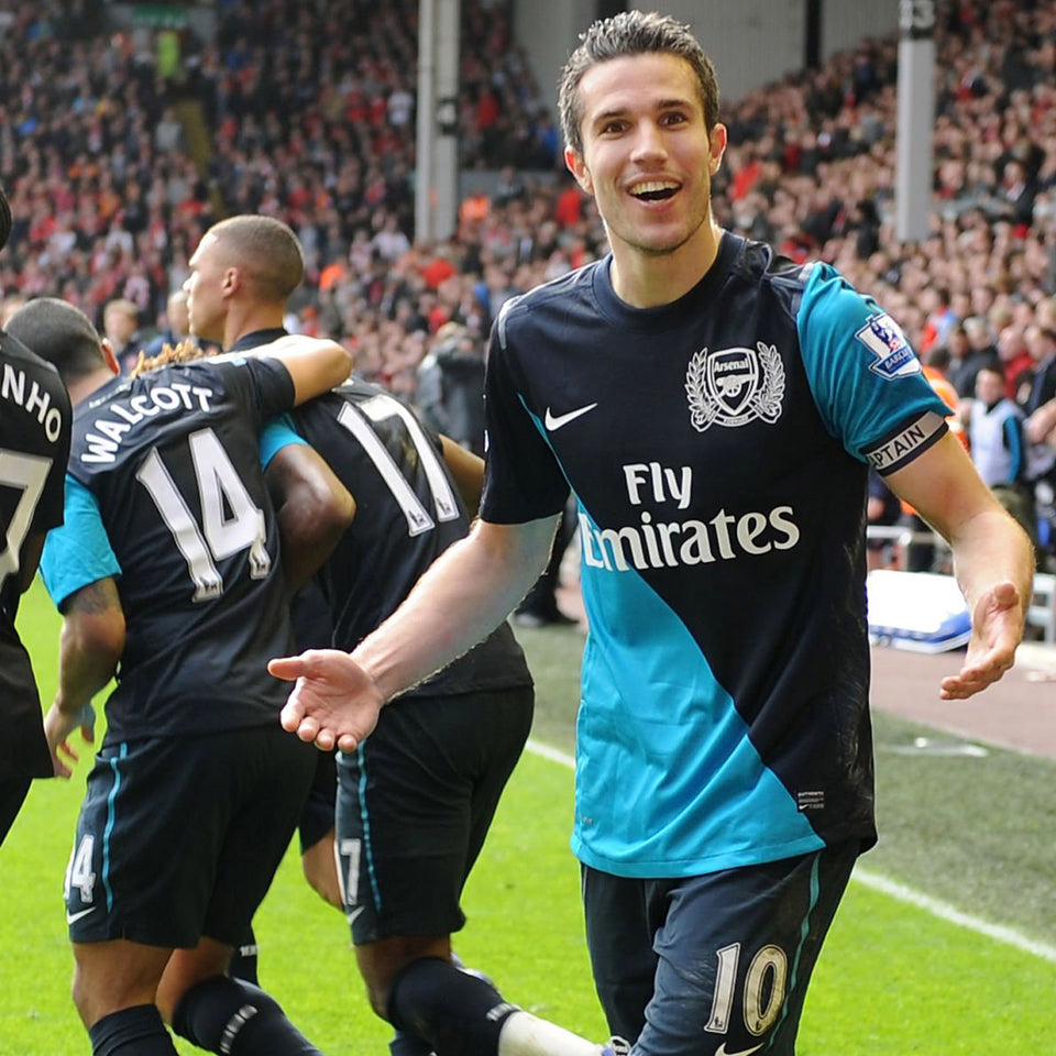 jersey 2011/12 arsenal visitante manga corta versión fan retro