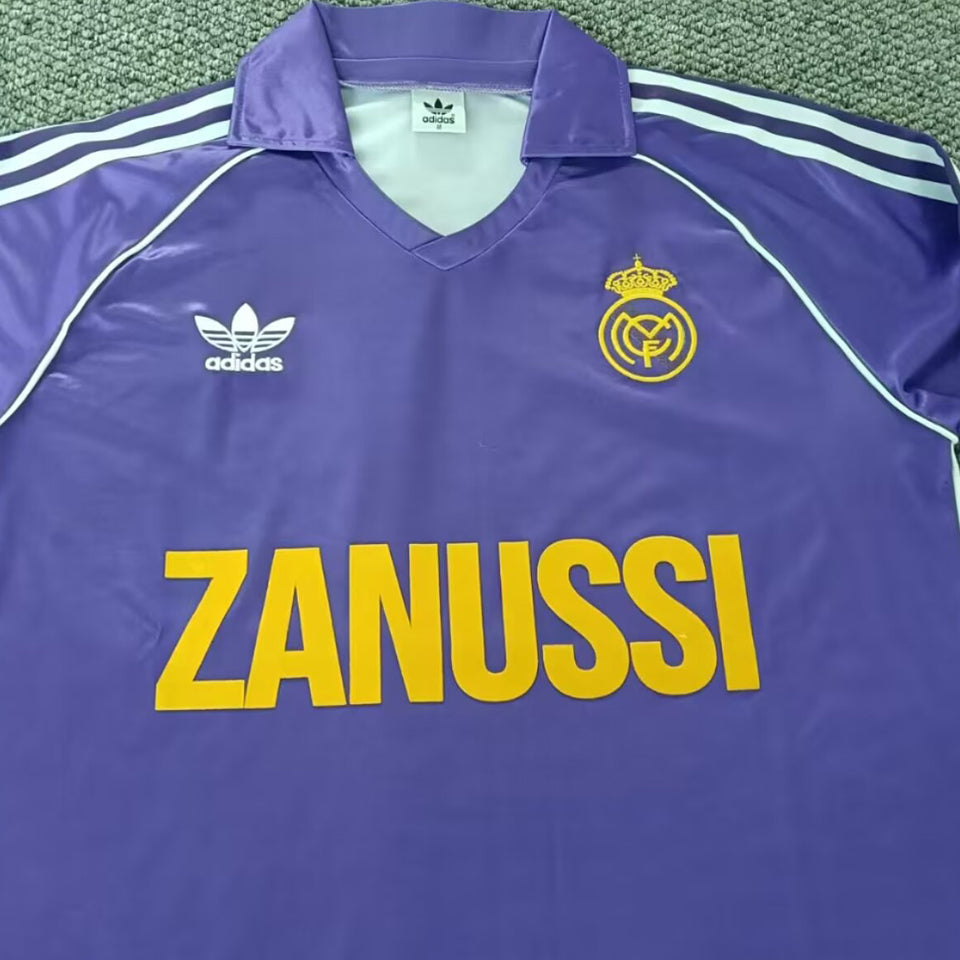 jersey 1984/85 real madrid visitante manga larga versión fan retro
