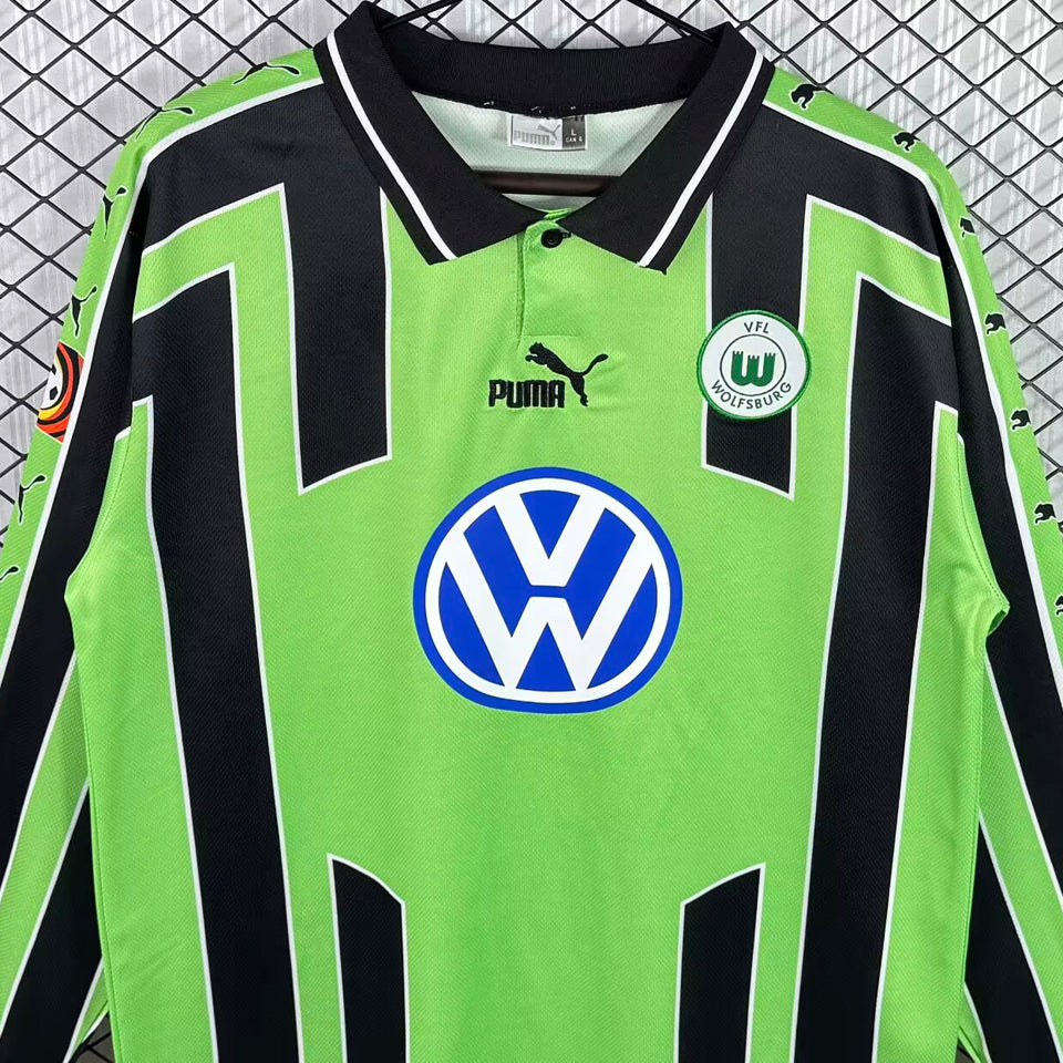 jersey 1999/2000 wolfsburg visitante manga larga versión fan retro