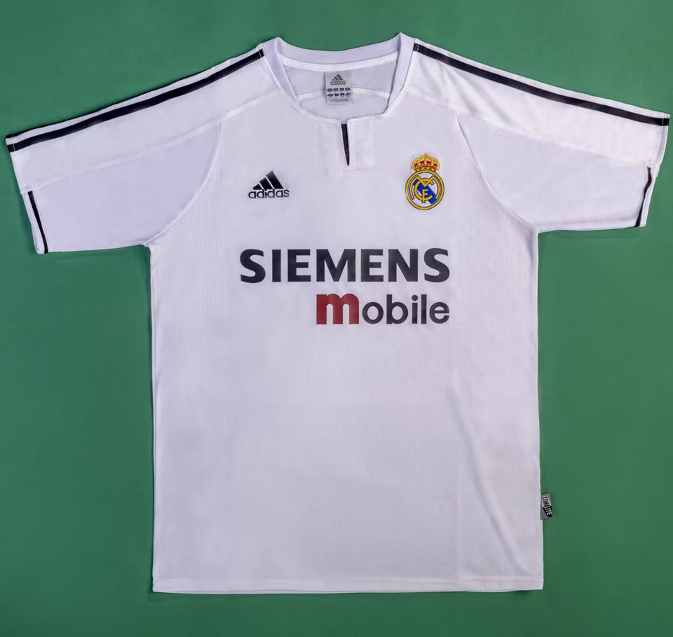 jersey 2003/04 real madrid local manga corta versión fan retro