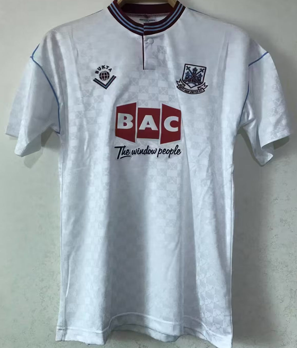 jersey 1989/90 west ham visitante manga corta versión fan retro