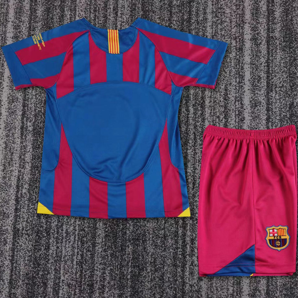 Jersey 2005/06 Barcelona Local Manga corta Niño Retro