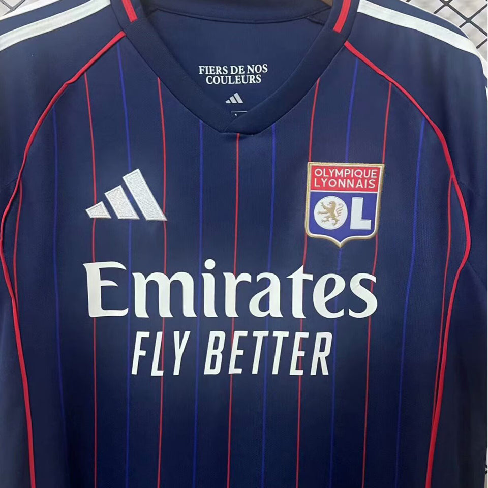 jersey 2025/26 lyon visitante manga corta versión fan