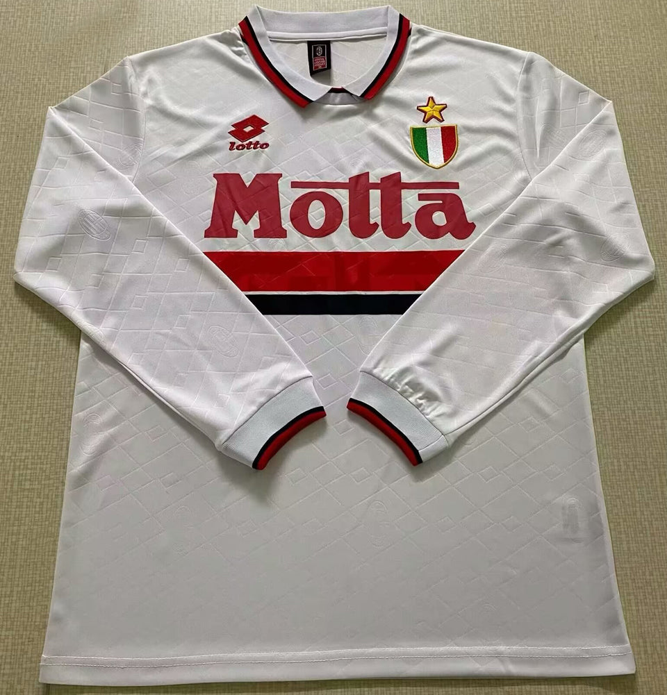 jersey 1992/94 ac milan visitante manga larga versión fan retro