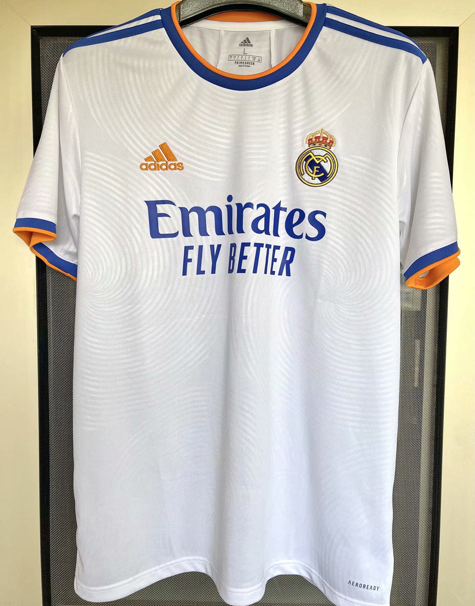 jersey 2021/22 real madrid local manga corta versión fan