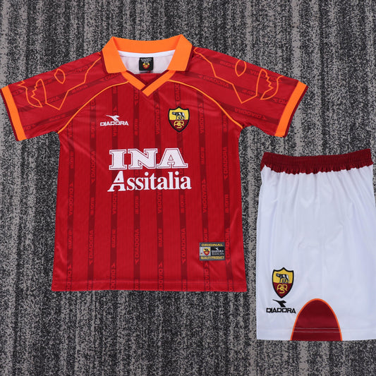 Jersey 1999/2000 Roma Local Manga corta Niño Retro