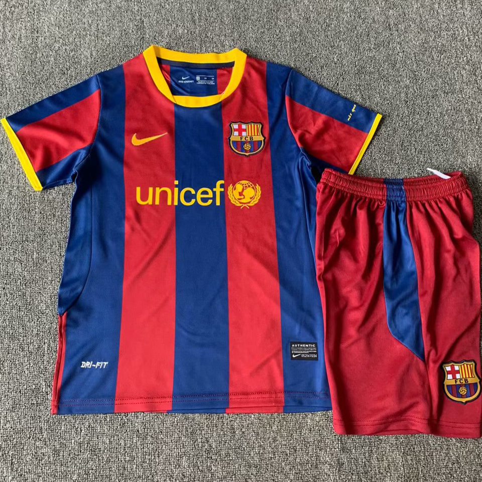 jersey 2010/11 barcelona local manga corta niño retro