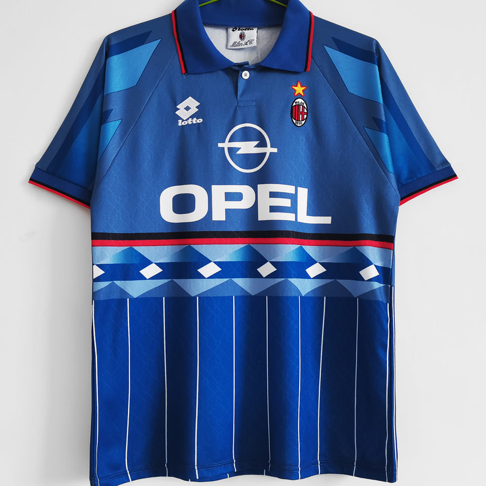 jersey 1995/96 ac milan visitante manga corta versión fan retro
