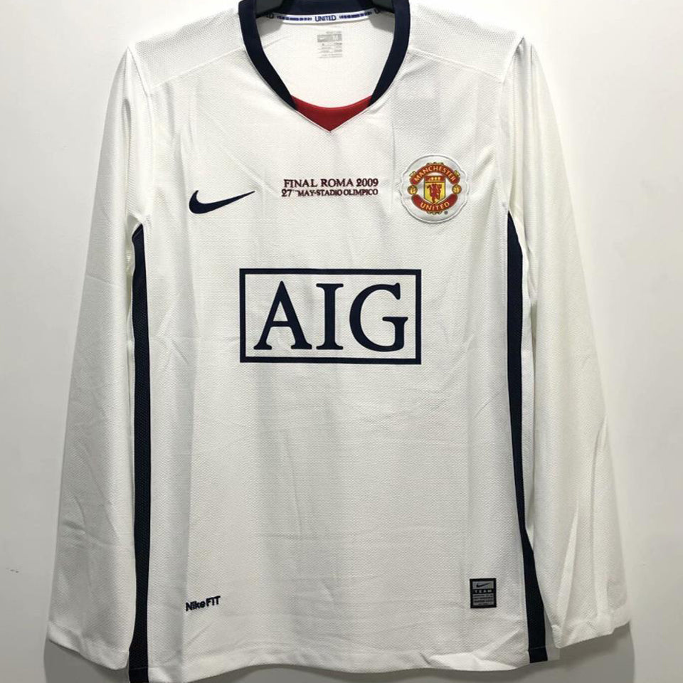 jersey 2008/09 manchester united visitante manga larga versión fan retro