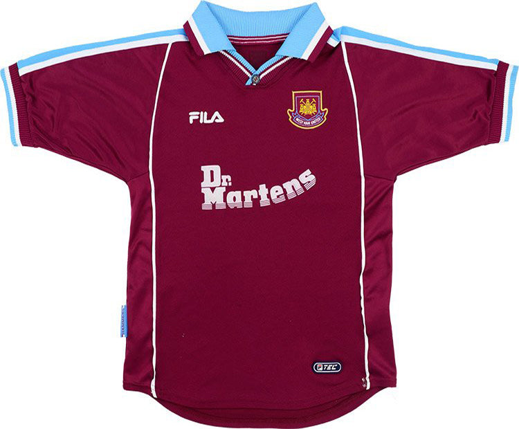 jersey 1999 west ham local manga corta versión fan retro