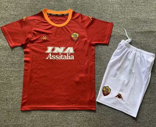 Jersey 2000/01 Roma Local Manga corta Niño Retro