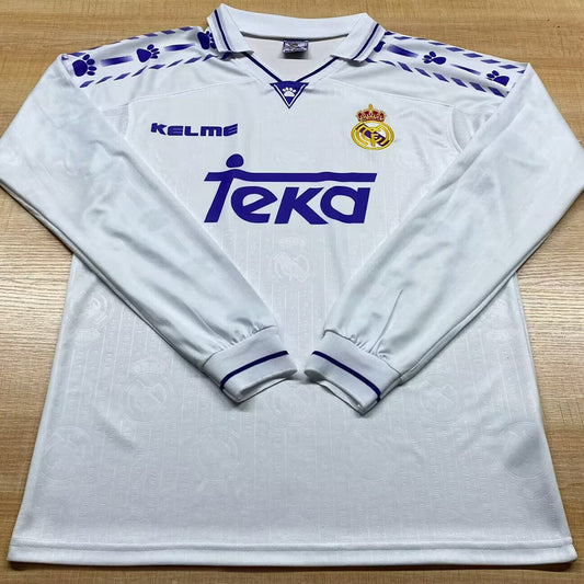 Jersey 1996/1997 Real Madrid Local Manga larga Versión Fan Retro