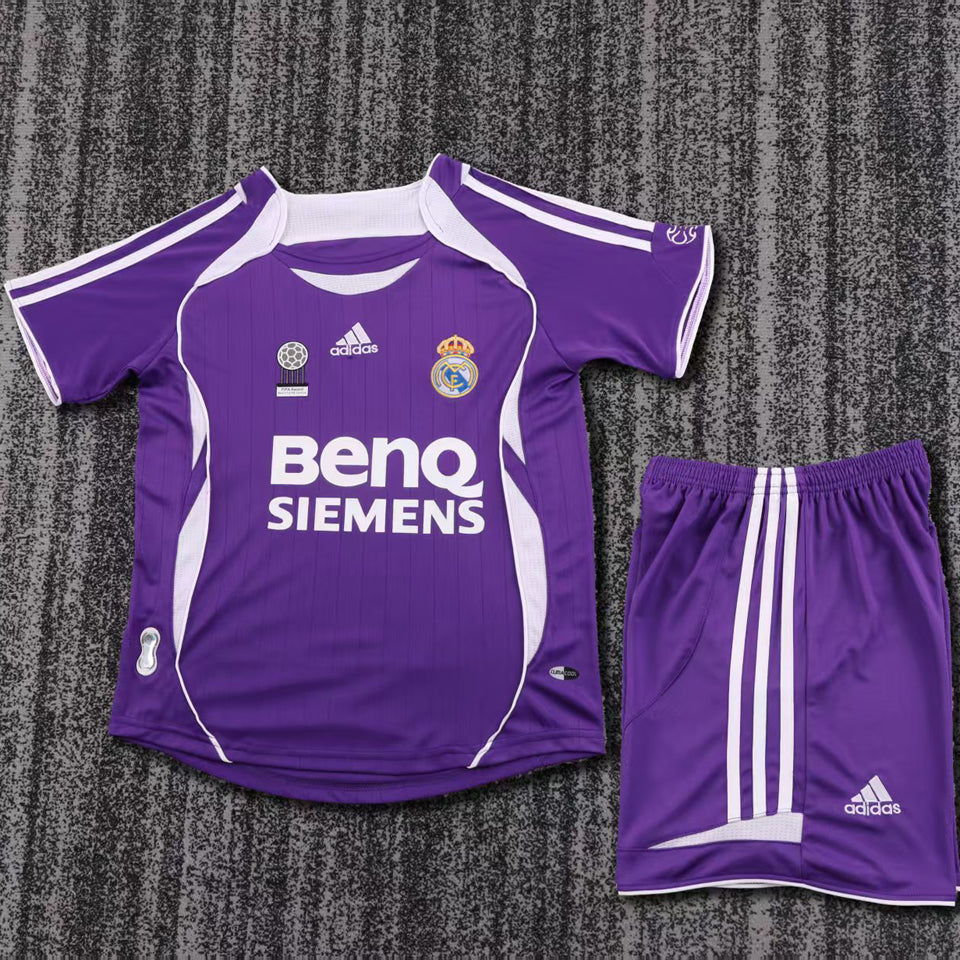 jersey 2006/2007 real madrid visitante manga corta niño retro