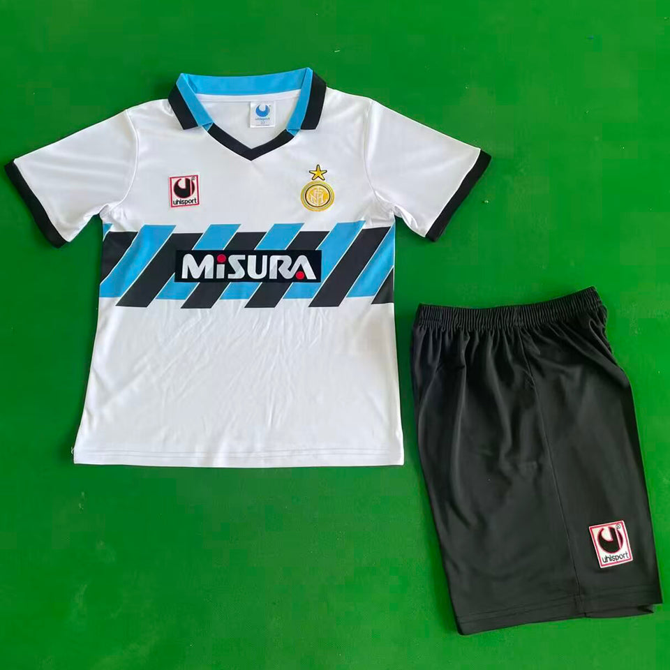 jersey 1990/1991 inter milan visitante manga corta niño retro