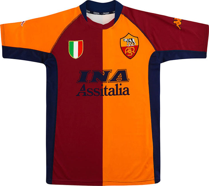 jersey 2001/02 roma  and especial manga corta versión fan retro