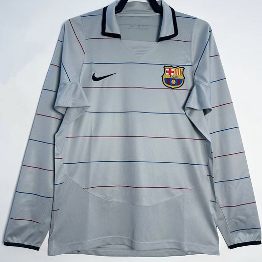 Jersey 2003/04 Barcelona Visitante Manga larga Versión Fan Retro