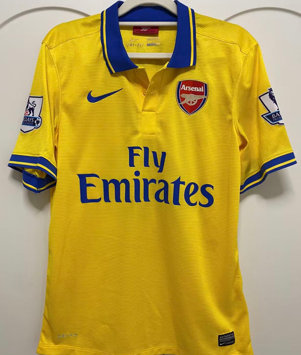 jersey 2013/14 arsenal visitante manga corta versión fan retro