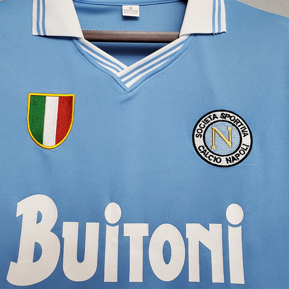 jersey 1986/87 napoli local manga corta versión fan retro