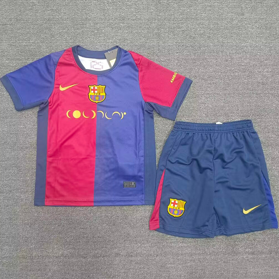 Jersey 2024/25 Barcelona Local Manga corta Niño