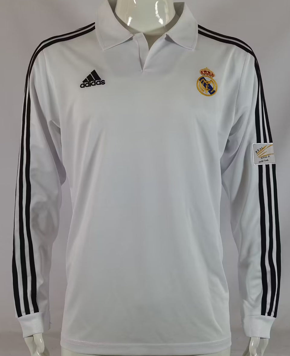 jersey 2001/02 real madrid local manga larga versión fan retro