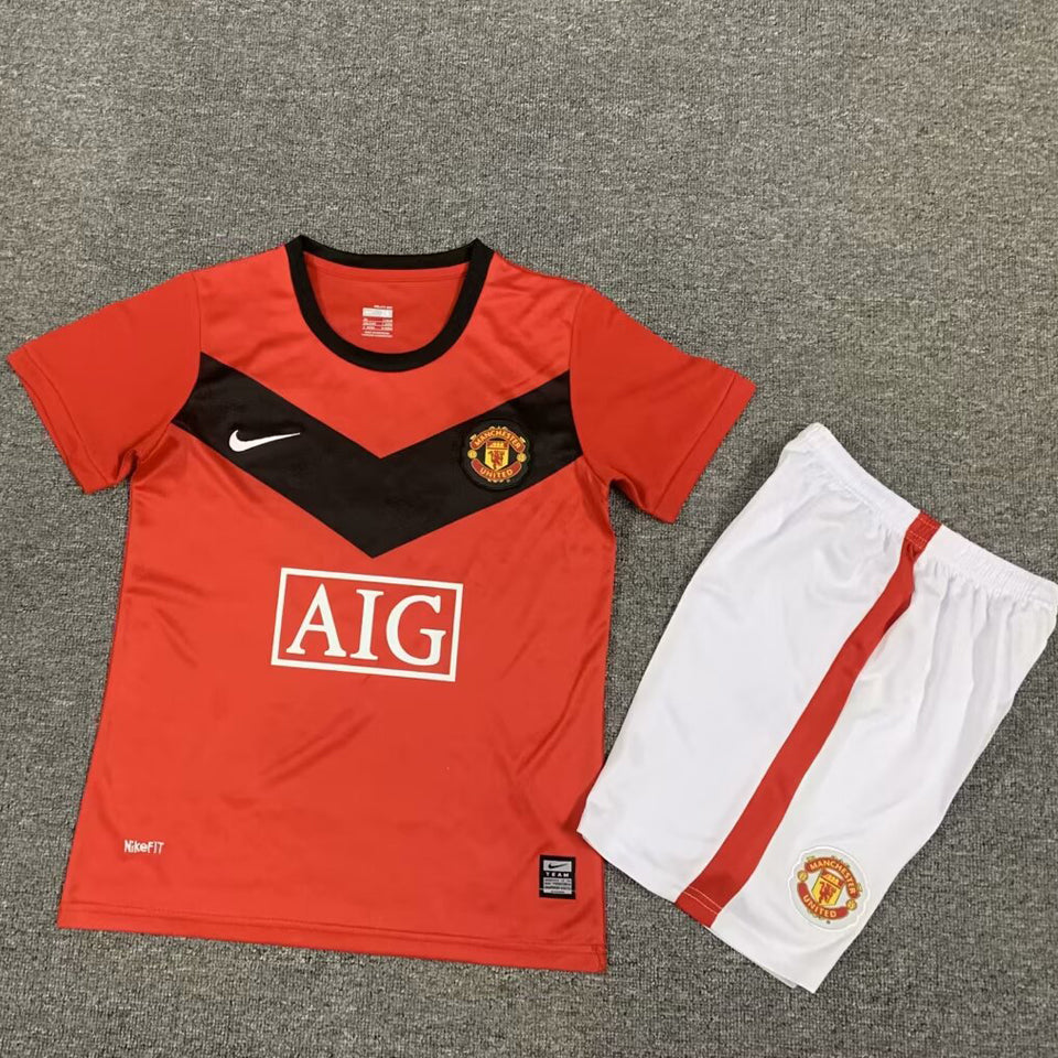 jersey 2009/10 manchester united local manga corta niño retro