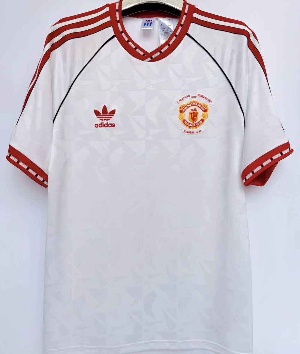 jersey 1991 manchester united visitante manga corta versión fan retro