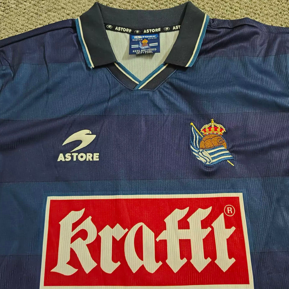 jersey 1999/2000 real sociedad visitante manga corta versión fan retro