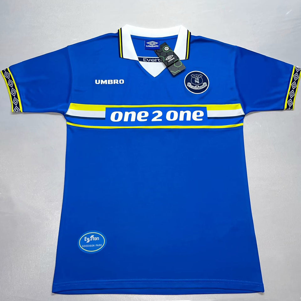 jersey 1997/99 everton local manga corta versión fan retro