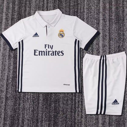 Jersey 2016/17 Real Madrid Local Manga corta Niño Retro