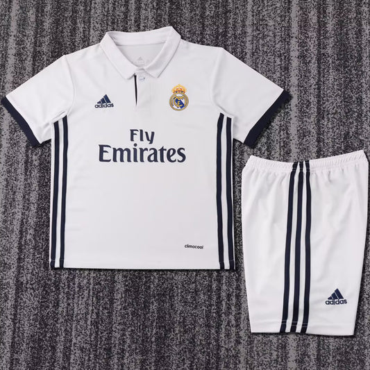 Jersey 2016/17 Real Madrid Local Manga corta Niño Retro