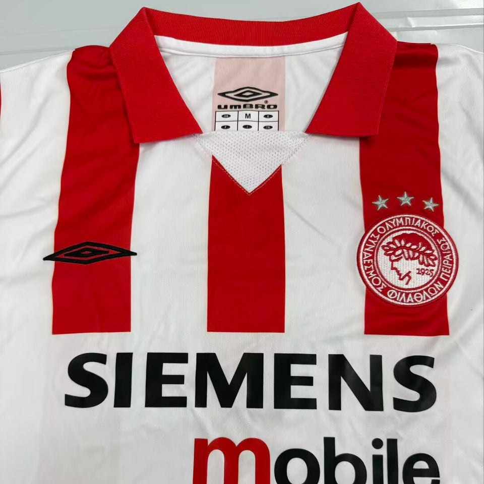 jersey 2004/2005 olympiacos local manga corta versión fan retro