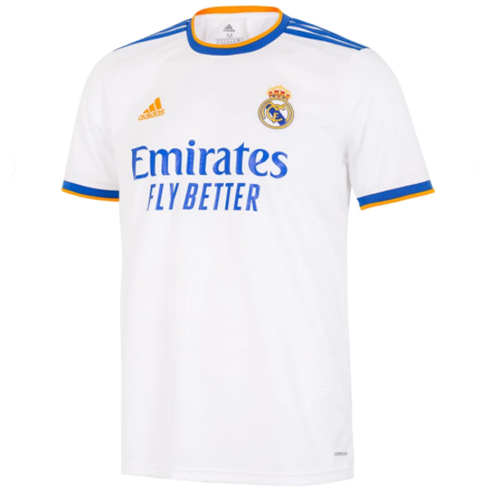 jersey 2021/22 real madrid local manga corta versión fan