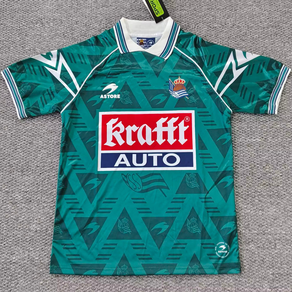 jersey 1995/1996 real sociedad visitante manga corta versión fan retro