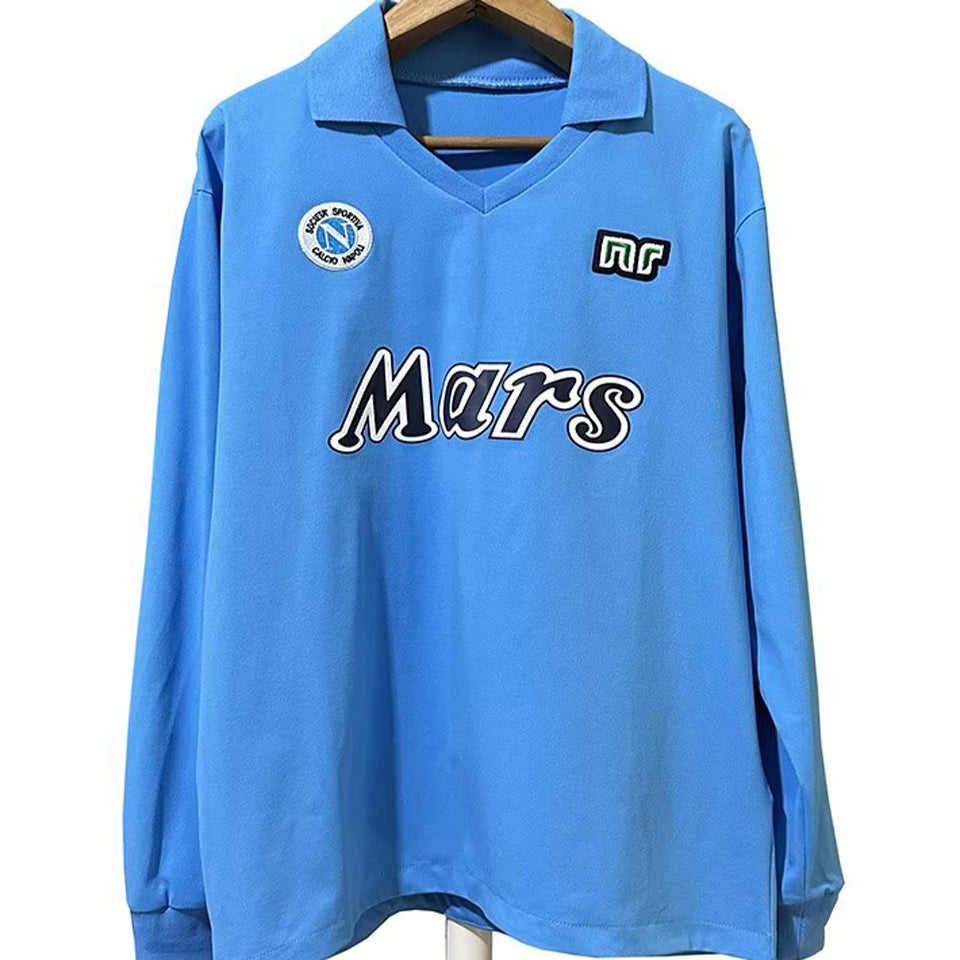 jersey 1988/89 napoli local manga larga versión fan retro