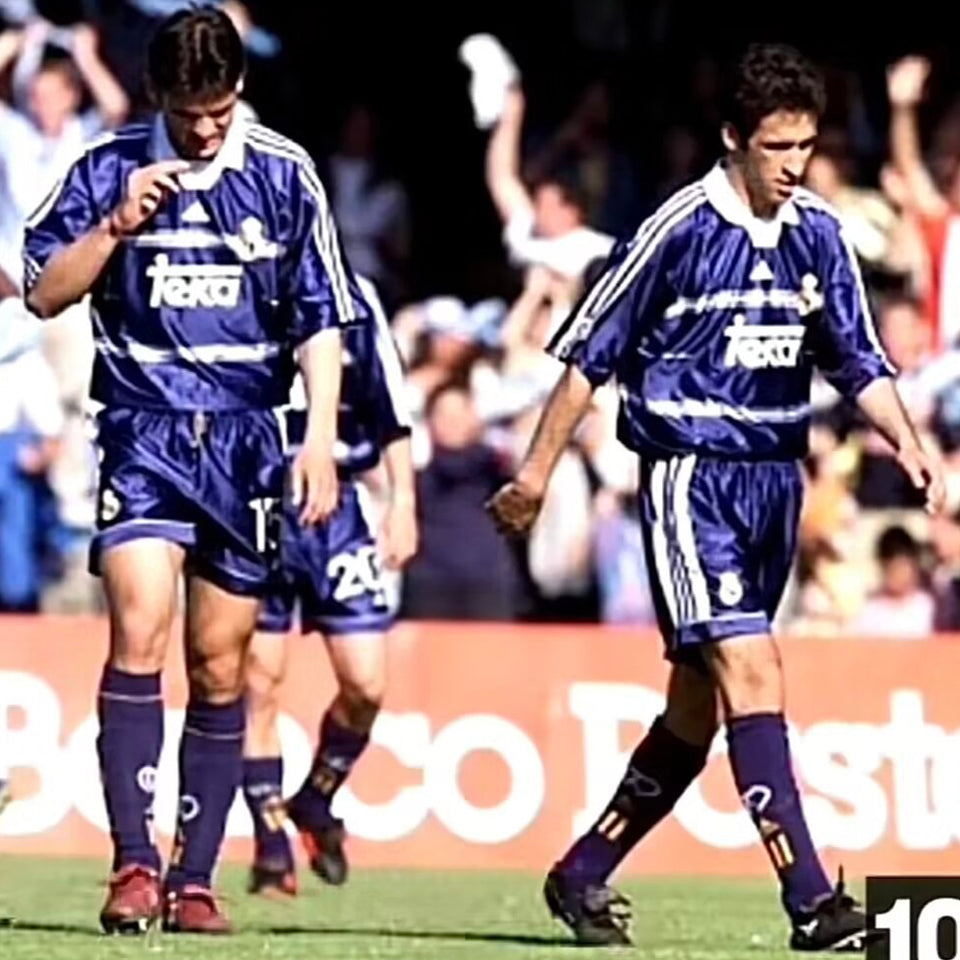 jersey 1998/99 real madrid visitante manga corta versión fan retro