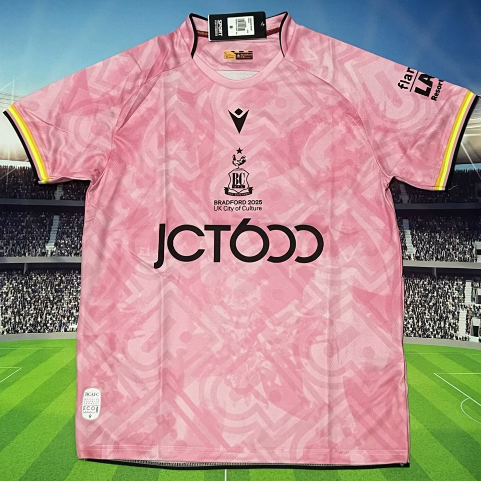 Jersey 2025/26 Bradford Pink Especial Manga corta Versión Fan