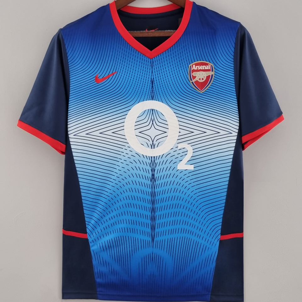 jersey 2002/04 arsenal visitante manga corta versión fan retro