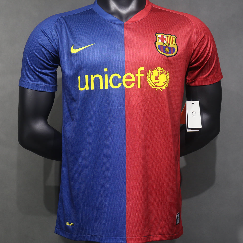 jersey 2008/09 barcelona local manga corta versión jugador retro
