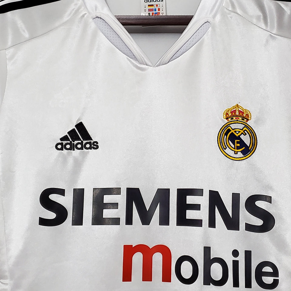 jersey 2004 real madrid local manga corta versión fan retro