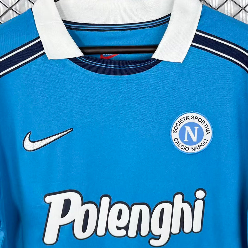 jersey 1998/1999 napoli local manga larga versión fan retro