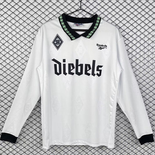Jersey 1995/1996 Monchengladbach Local Manga larga Versión Fan Retro